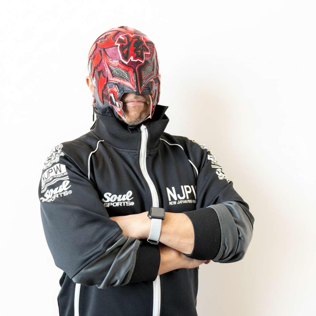 マスクを被った写真