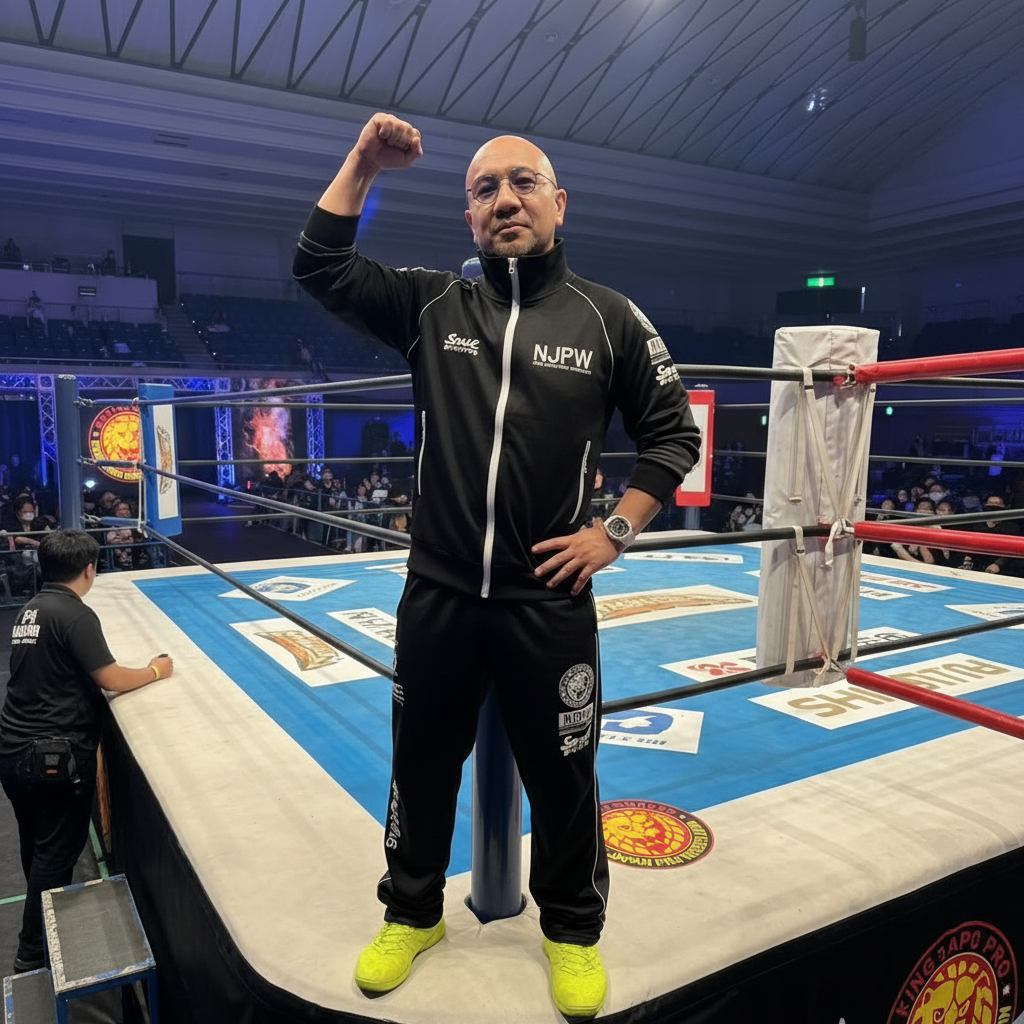 リングで手を上げている写真